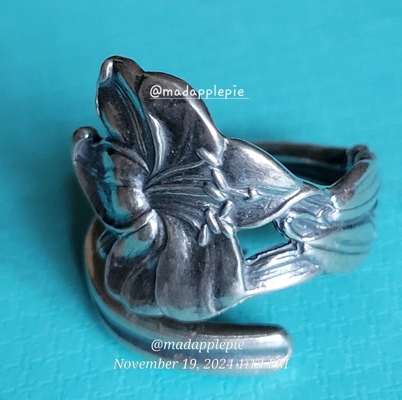 Vintage Daffodil Spoon Ring in Sterling Silver Luxury Designer Celebrity #138 - Picture 11 of 16